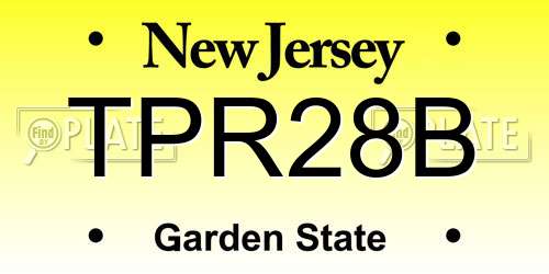 TPR28B New Jersey License Plate