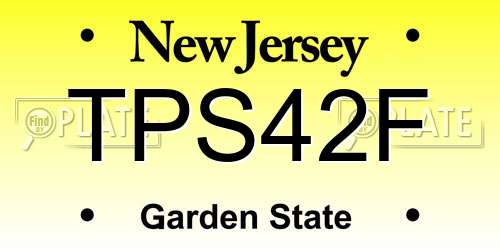 TPS42F New Jersey License Plate