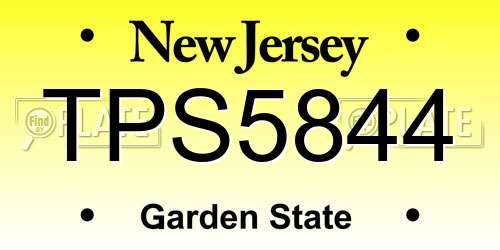 TPS5844 New Jersey License Plate