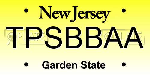 TPSBBAA New Jersey License Plate