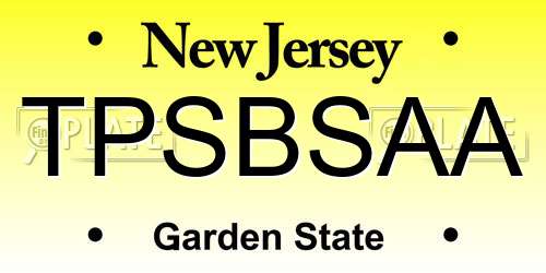 TPSBSAA New Jersey License Plate