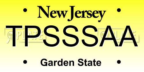 TPSSSAA New Jersey License Plate
