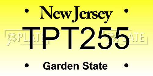 TPT255 New Jersey License Plate