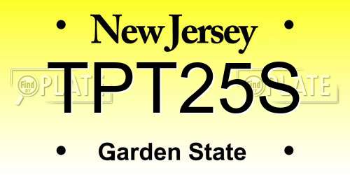 TPT25S New Jersey License Plate