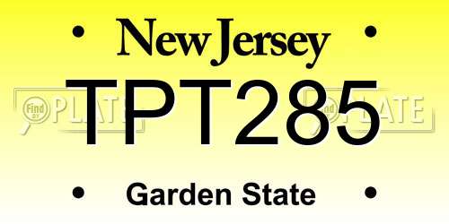 TPT285 New Jersey License Plate