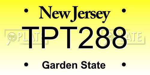 TPT288 New Jersey License Plate