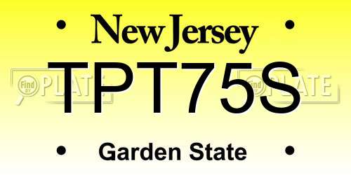 TPT75S New Jersey License Plate