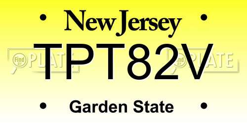 TPT82V New Jersey License Plate
