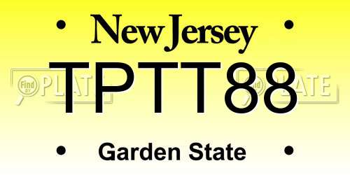 TPTT88 New Jersey License Plate