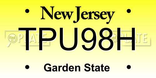 TPU98H New Jersey License Plate