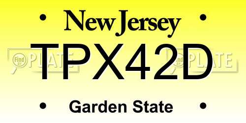 TPX42D New Jersey License Plate