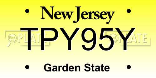 TPY95Y New Jersey License Plate