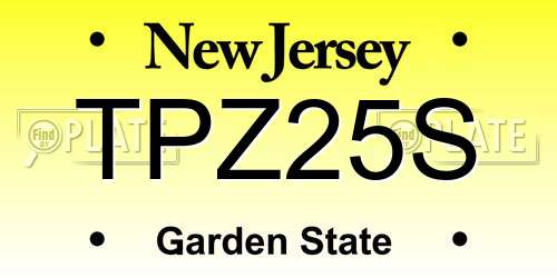 TPZ25S New Jersey License Plate