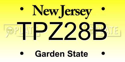 TPZ28B New Jersey License Plate