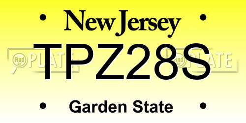 TPZ28S New Jersey License Plate