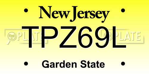 TPZ69L New Jersey License Plate