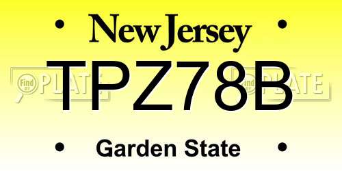 TPZ78B New Jersey License Plate