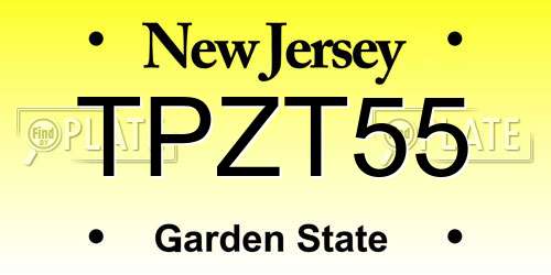 TPZT55 New Jersey License Plate