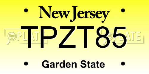 TPZT85 New Jersey License Plate