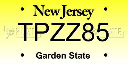 TPZZ85 New Jersey License Plate