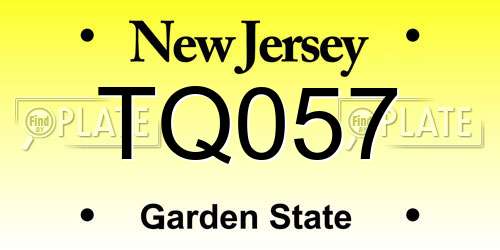 TQ057 New Jersey License Plate