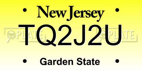 TQ2J2U New Jersey License Plate