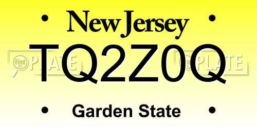 TQ2Z0Q New Jersey License Plate