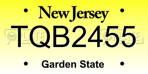TQB2455 New Jersey License Plate
