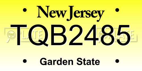 TQB2485 New Jersey License Plate