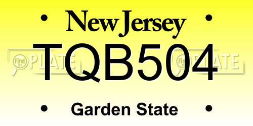 TQB504 New Jersey License Plate