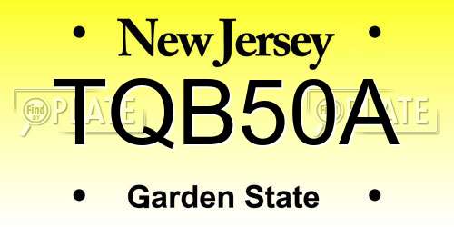TQB50A New Jersey License Plate