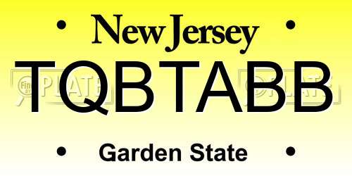 TQBTABB New Jersey License Plate