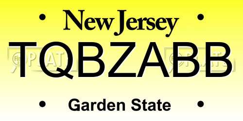 TQBZABB New Jersey License Plate