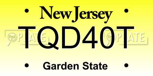 TQD40T New Jersey License Plate