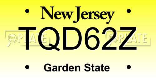 TQD62Z New Jersey License Plate