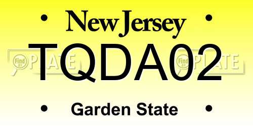 TQDA02 New Jersey License Plate
