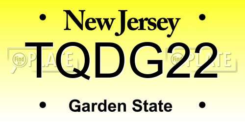 TQDG22 New Jersey License Plate