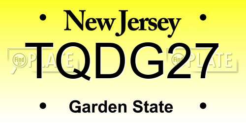 TQDG27 New Jersey License Plate