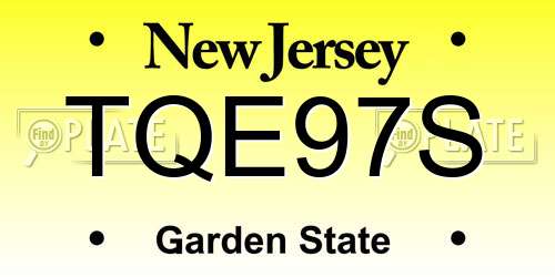 TQE97S New Jersey License Plate