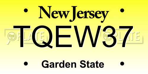 TQEW37 New Jersey License Plate