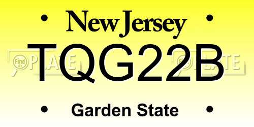 TQG22B New Jersey License Plate