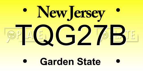 TQG27B New Jersey License Plate