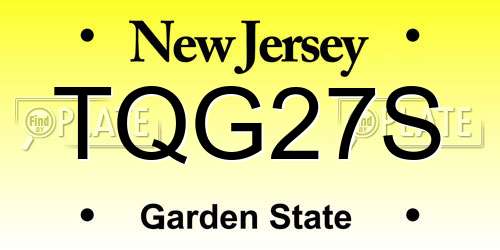 TQG27S New Jersey License Plate