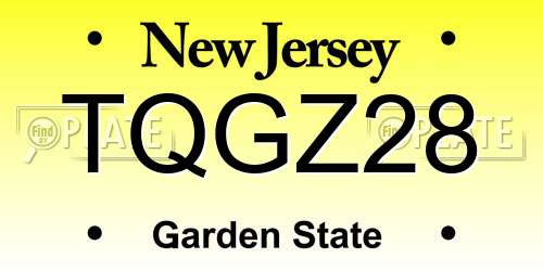 TQGZ28 New Jersey License Plate