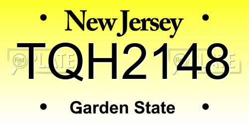 TQH2148 New Jersey License Plate