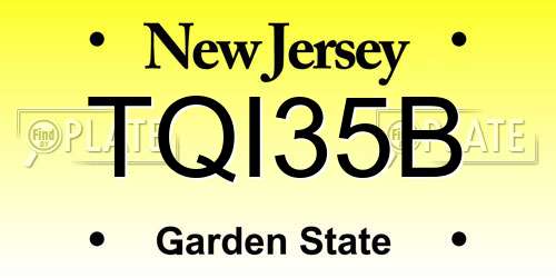 TQI35B New Jersey License Plate