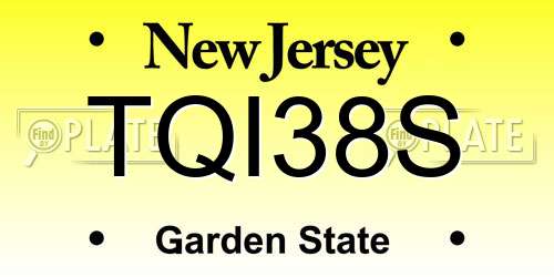 TQI38S New Jersey License Plate