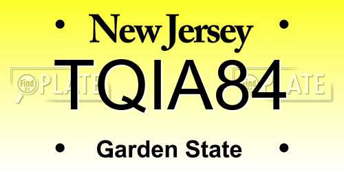 TQIA84 New Jersey License Plate
