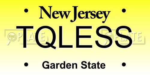 TQLESS New Jersey License Plate