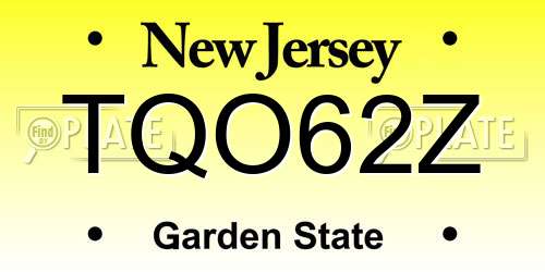 TQO62Z New Jersey License Plate